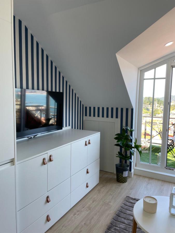 Estudio Impresionantes Vistas Con Terraza Y Piscina Baiona Dış mekan fotoğraf